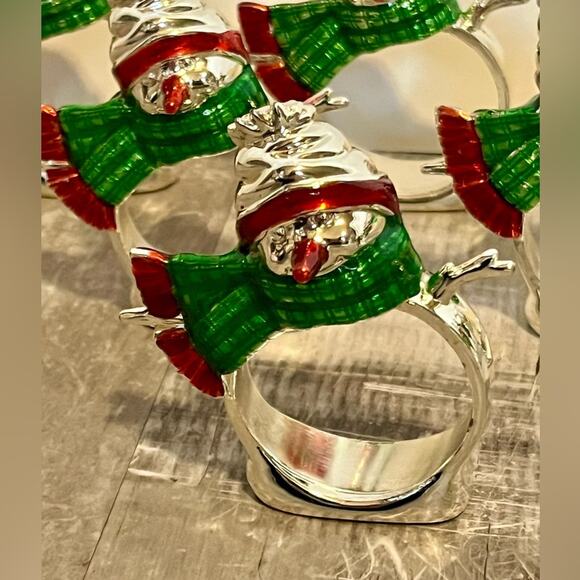 International Silver Company silver plated snowman napkin rings, set of 12 - Picture 1 of 10
